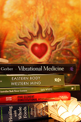 Pile of books about spiritual healing in Ferntree Gully